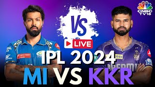 IPL 2024 LIVE MI Vs KKR LIVE Match  Mumbai Indians Vs Kolkata Knight Riders LIVE Score  N18L [upl. by Cohby]