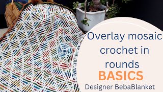 How to crochet overlay mosaic in rounds from centerout [upl. by Assel]