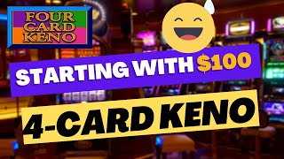 4 Card Keno Playing Strategy at the casino with a 3 spot pattern  4 card keno 3 spot  video Keno [upl. by Dotti]