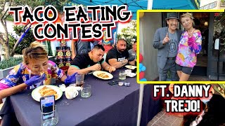 TACO EATING CONTEST for Cinco de Mayo ft Danny Trejo at Pez Cantina in Los Angeles CA [upl. by Llennoj]