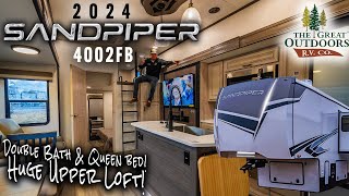 NEW 2024 Bunk Loft SANDPIPER w 2 Queen Bedrooms 2 Full Baths  2024 Sandpiper 4002FB [upl. by Entruoc439]