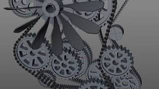 VBelt and chaindrive Cinema 4D Animation Work in Progress [upl. by Imhsar630]