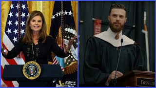 Harrison Butker ‘meaning’ commencement speech Maria Shriver reacts [upl. by Uahc]