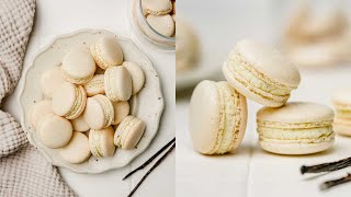 Macarons Vanille et ganache montée vanille  Recette Facile  Sweetly Cakes [upl. by Hayikat939]