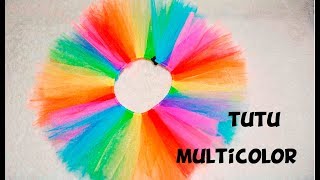 Cómo hacer un Tutu Multicolor SIN COSER para Carnaval [upl. by Angelle]