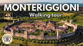 👑 MONTERIGGIONI Italia 4K ✅ TOUR A PIE gratuito con SUBTÍTULOS  WALKING TOUR [upl. by Ronym]