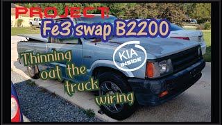 Mazda B2200 Kia fe3 swap  Weeding through the Truck wiring harness [upl. by Aiuoqes137]