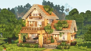 Minecraft 🌿✨ Cozy Cottagecore House Tutorial  Mizunos 16 Craft Resource Pack [upl. by Bernt]