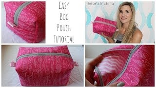 Easy Zippered Box Pouch Tutorial [upl. by Furmark213]