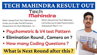 Tech Mahindra Result Out  Tech Mahindra v4 Assessment Test Pattern Tech Mahindra Psychometric test [upl. by Publia]