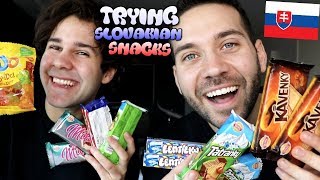 SLOVAKIAN PRINCES TRY SLOVAK SNACKS w David Dobrik and Ugh Its Joe [upl. by Reehsab]