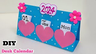 How to make New Year 2024 Desk Calendar  DIY Calendar  Handmade Desk Calendar  Paper Calendar diy [upl. by Inittirb]