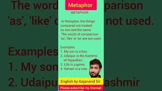 Definition of Metaphor  Metaphor  Metaphor by Gajanand Sir  Literary terms  English Literature [upl. by Suiravaj255]