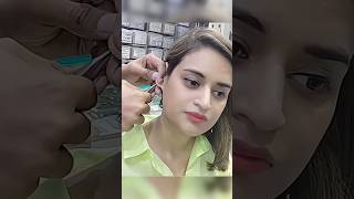 lobe ear piercing with silver stud earpiercingyoutubeshortsshorts youtubepainisbeautyvlogs [upl. by Aisyat]