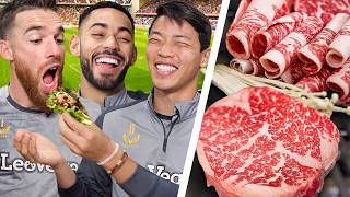 Wolves Players try Korean BBQ for the first time [upl. by Ferren]