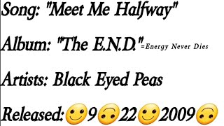 Black Eyed Peas  Meet Me Halfway Lyrics [upl. by Lilybel752]