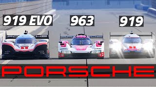 Porsche 919 EVO vs Porsche 963 vs Porsche 919 [upl. by Ahtnammas]