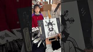 art artist paint draw portrait acrylicpainting picture tiktok caricature reaction [upl. by Torbart]