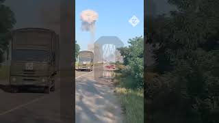 Ukrainian strike hits ammunition depot in Crimea [upl. by Sarat]