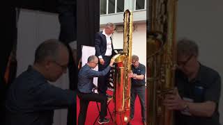 How to put a lefreQue in a subcontrabass saxophone [upl. by Dusa338]