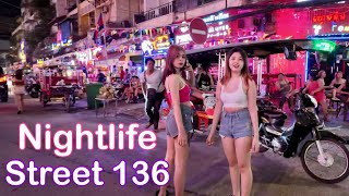 Cambodia Nightlife 2024  Phnom Penh Street 136 amp More  4K Walk [upl. by Shanon]