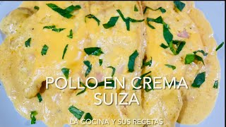 Receta de POLLO EN CREMA SUIZA [upl. by Evin]