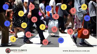 Habituation 8  Saccades with walking background video  Dizzy Clinics Australia [upl. by Ranna]