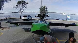 Setting up the MudSkipper for flight Homebuilt wing in ground effect flying boat [upl. by Margi]