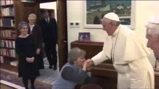 Pope Francis Visits Pope Benedict for Christmas Greetings [upl. by Doykos]