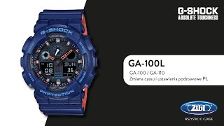 GSHOCK GA100 zmiana czasu i ustawienia podstawowe PL [upl. by Dafna]