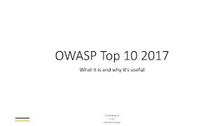 OWASP Top 10 2017  Introduction [upl. by Orfinger]