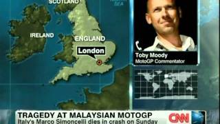 Marco Simoncelli Death Report CNN [upl. by Kellda]