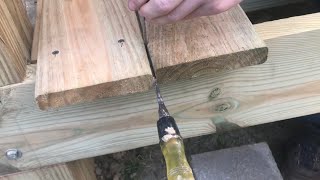 “installing” decking boards STRAIGHT and even [upl. by Abixah]