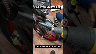 3LAYER MATTE PPF  TVS APACHE RTR 160 4V apache ppf tvsapachertr1604v shortsfeed bikemodified [upl. by Aniz]