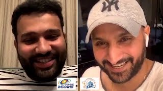 MS Dhoni Retire Kab Hoga  Rohit Sharma And Harbhajan Singh LIVE On Instagram  MI vs CSK IPL 2020 [upl. by Ellimak842]