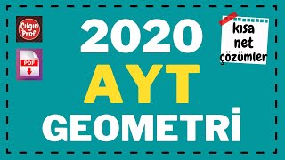 2020 AYT GEOMETRİ PDF  2020 AYT Geometri Soru Çözümleri [upl. by Nho]