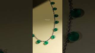 Omnia Anara Green Necklace 925 Silver In High Quality Simulated diamonds [upl. by Shirlene]