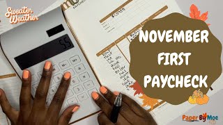 November First Paycheck Budget  Low Income  Student Loans  Budget With Me [upl. by Veal]