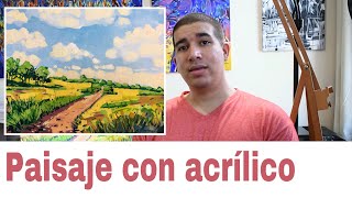 Como pintar un paisaje con acrílico Clase completa 🖼 Técnicas de pintura Enrique Zaldivar [upl. by Essy]