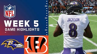 Ravens vs Bengals Week 5 Simulation Highlights  Madden 25 Rosters [upl. by Sobmalarah]