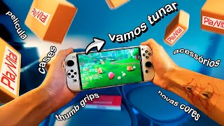 CUSTOMIZANDO Meu NINTENDO SWITCH com Acessórios Novos da Playvital [upl. by Dukey]