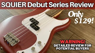 Squier Debut Series  Precision Bass Everything Review [upl. by Nomannic]