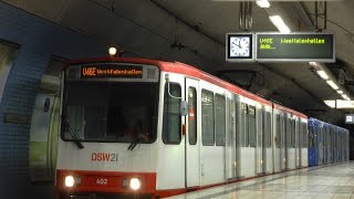 Stadtbahn Dortmund – Doppeltraktion B100S am Stadtgarten Und Leopoldstraße [upl. by Akere85]