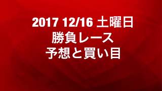 【競馬予想】2017 1216 土曜日 勝負レース 予想と買い目 [upl. by Honeyman114]