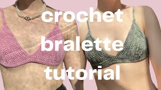 EASY beginner friendly crochet bralette with back clasp  over the shoulder boulder holder bralette [upl. by Kidd]