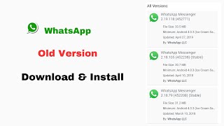 Download WhatsApp Old Version Android Install Old WhatsApp Version Older WhatsApp [upl. by Berty369]