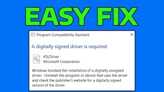 How To Fix Windows Requires a Digitally Signed Driver [upl. by Enerahs]