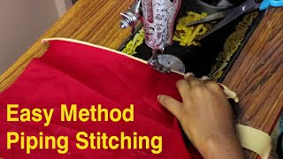 easy piping stitching method for beginners  Perfect Piping DIY [upl. by Eustazio284]