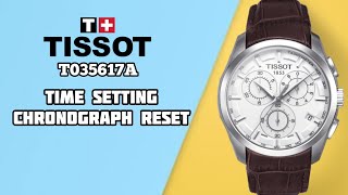 How To Set Tissot Chronograph Watch Time Date and Stopwatch  Tissot Chronograph T035617A  SolimBD [upl. by Ewald105]