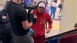 Exclusive TEOFIMO LOPEZ ARRIVAL for official weigh in Josh Taylor  esnews boxing [upl. by Anned]